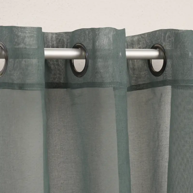 Ösengardine einfarbig Voile Struktur dunkelgrün 135x260cm Echt