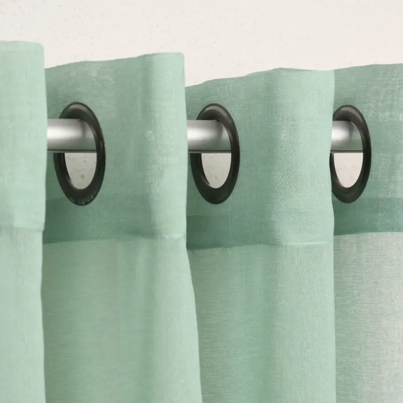 Abverkauf Ösengardine einfarbig Voile Struktur mintgrün 135x260cm