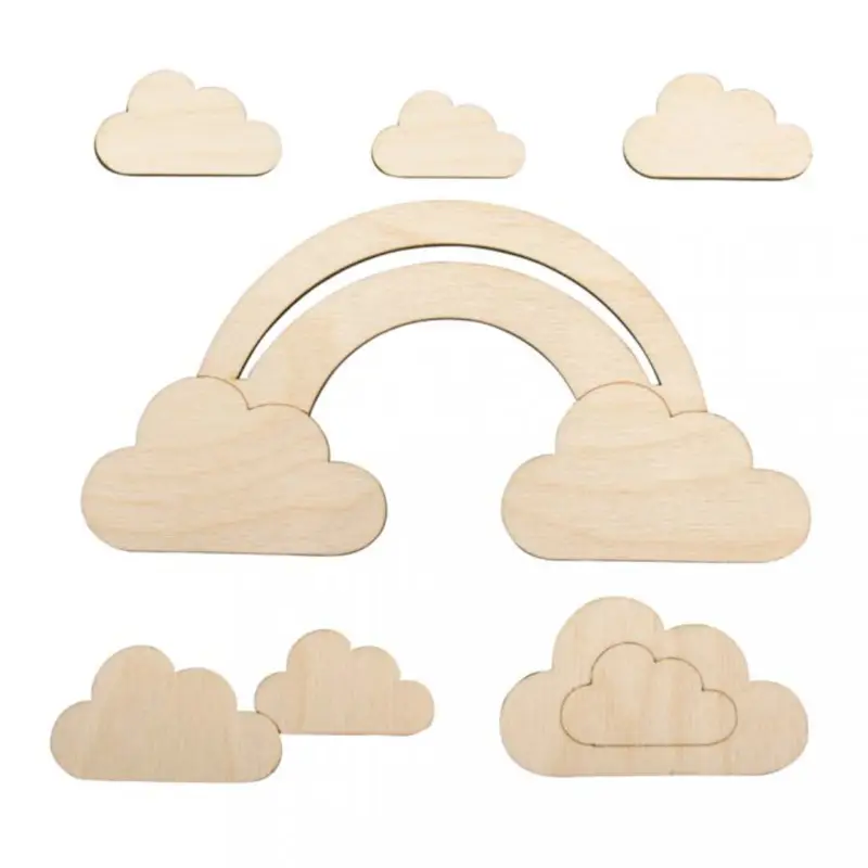 Aktuell Rayher Holzmotiv kleine Wolke Set 6 tlg. 16,8x8,3cm