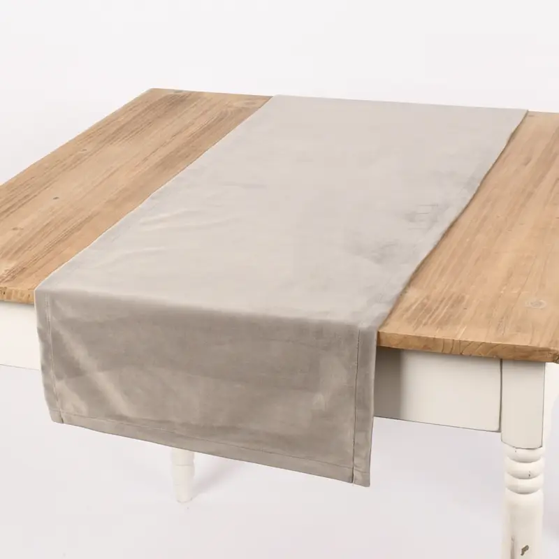 Magma Tischläufer Samt uni mittelgrau 40x145cm Sofort Bestellen