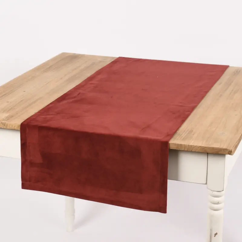 Garantierte Lieferung Magma Tischläufer Samt uni weinrot 40x145cm