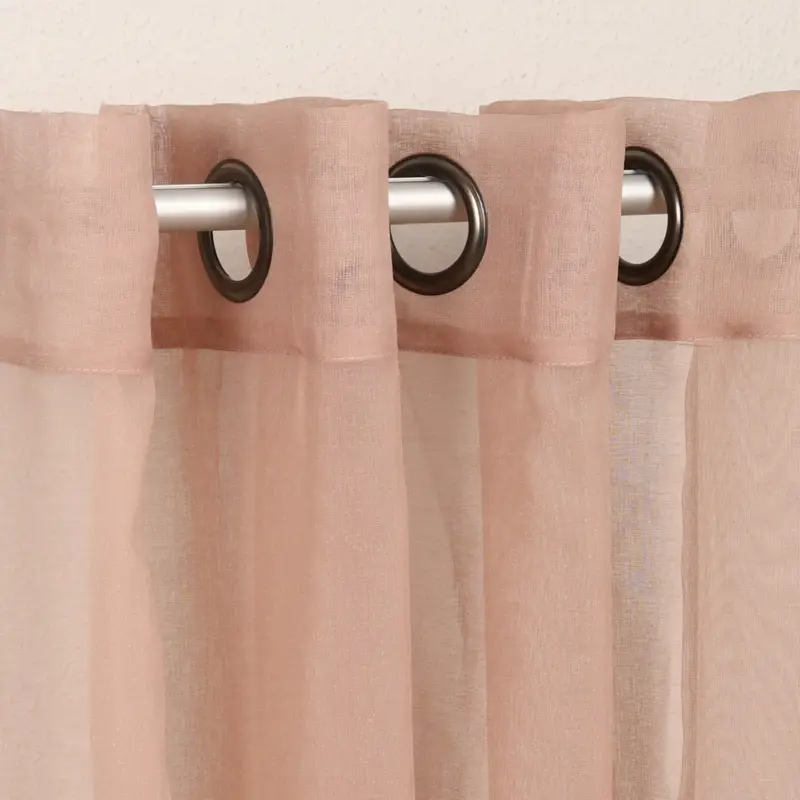 Ösengardine einfarbig Voile Struktur altrosa 135x260cm Ausverkauf