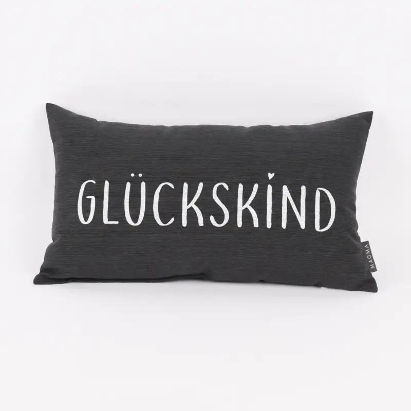 Magma Deko Kissen mit Aufschrift Glückskind anthrazit 30x50cm Top-Angebot