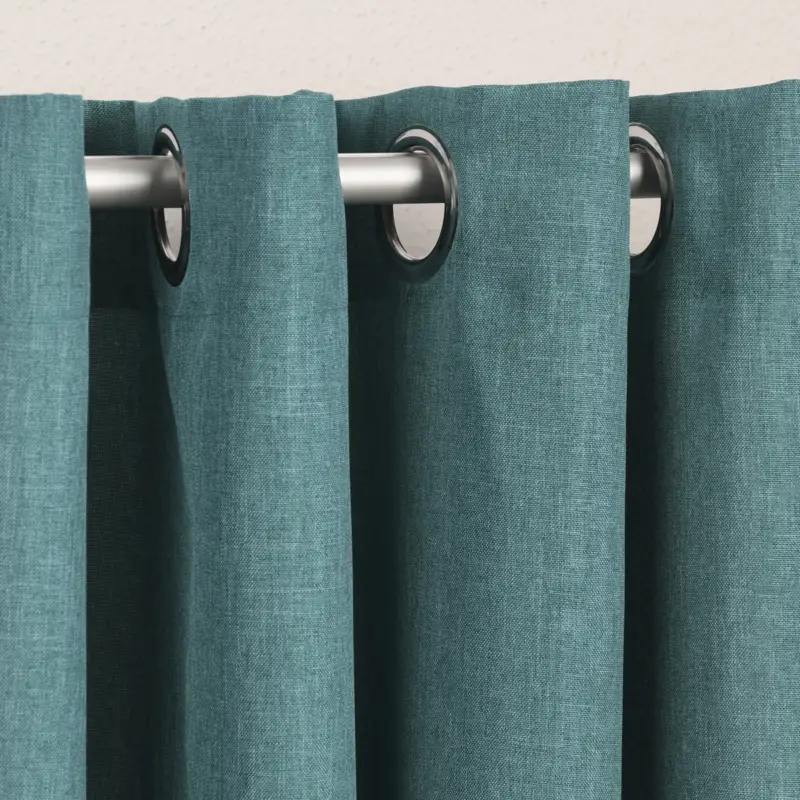 Sonderangebot Ösenvorhang Brilliant Leinenoptik einfarbig türkis 140x245cm