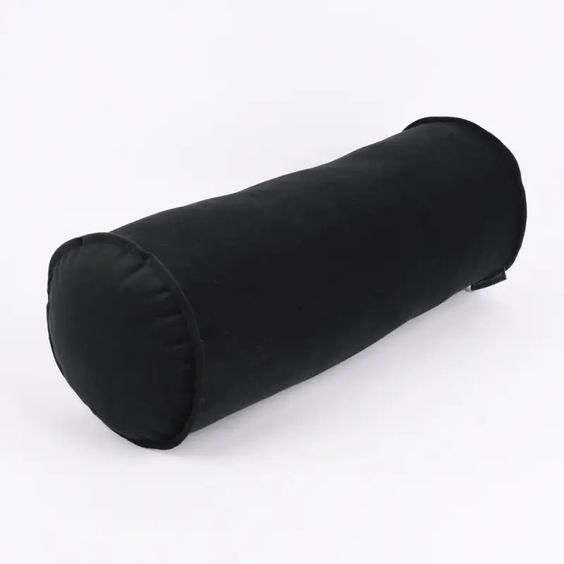 Knallerangebot Nackenrolle aus Samt mit Kederumrandung schwarz 20x55cm von SCHÖNER LEBEN.