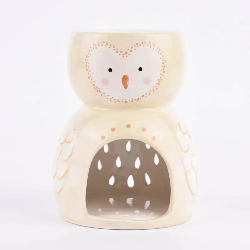 Sass & Belle Duftlampe Eule Olivia Dolomite creme weiß braun 10,5x13,5cm Expressversand