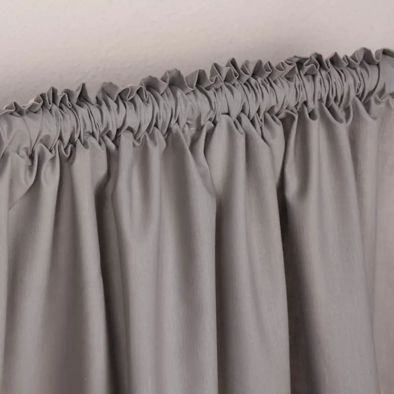 Bio Gardine Vorhangschal aus glatter feiner blickdichter Bio Baumwolle grau 140x245cm Nur Heute