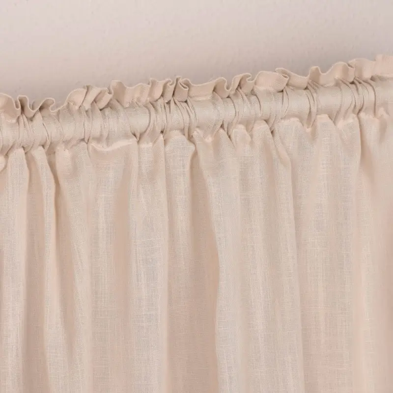 Preisknaller Bio Gardine halbtransparenter Vorhangschal aus Bio Baumwolle Leinenstruktur taupe natur 140x245cm