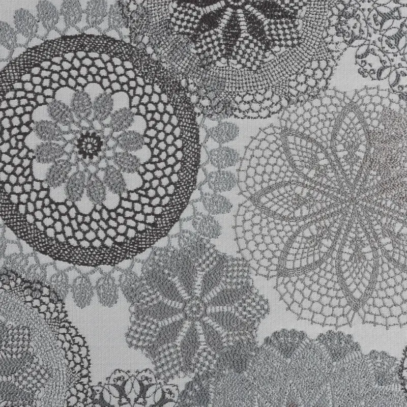 Sale Möbelstoff Polsterstoff Dekostoff Doily Mandala Blumen grau 1,40m Breite