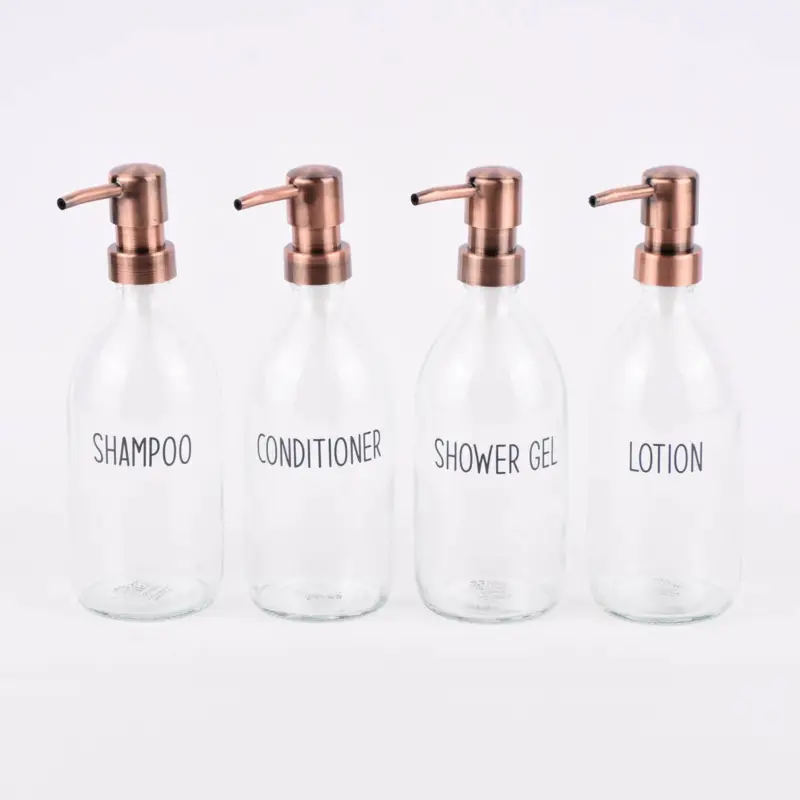 Sonderaktion Sass & Belle Pumpflasche Badezimmer Glas klar rosegold 10x22,5cm verschiedene Varianten