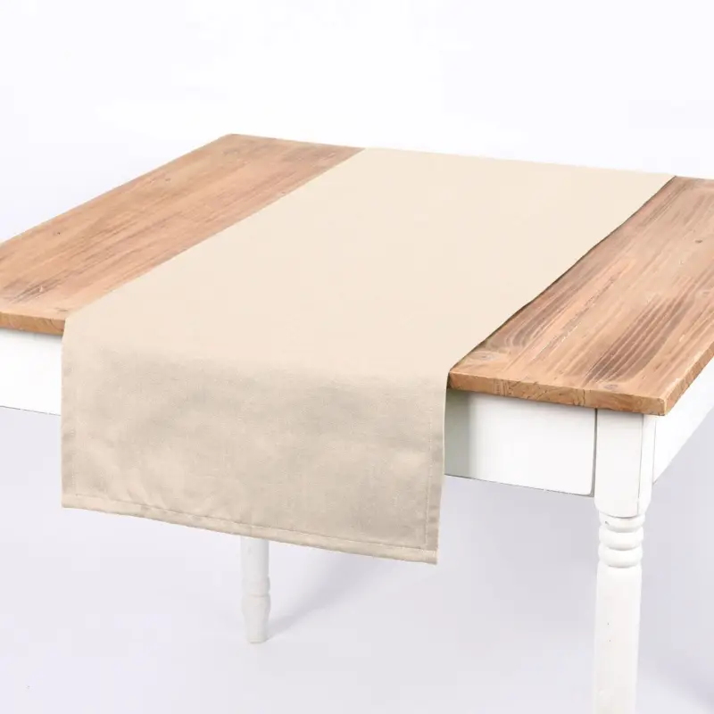 SCHÖNER LEBEN. Tischläufer Deluxe Viskose Leinen uni ecru 40x160cm Wochenendangebot