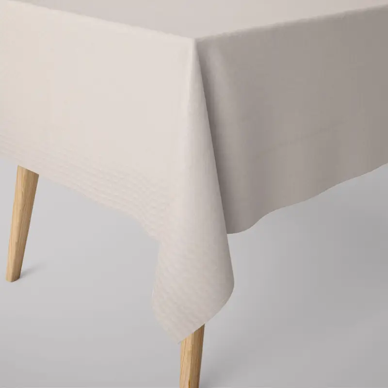 SCHÖNER LEBEN. Tischdecke Baumwollstoff Reliefstruktur ecru verschiedene Größen Begrenztes Angebot