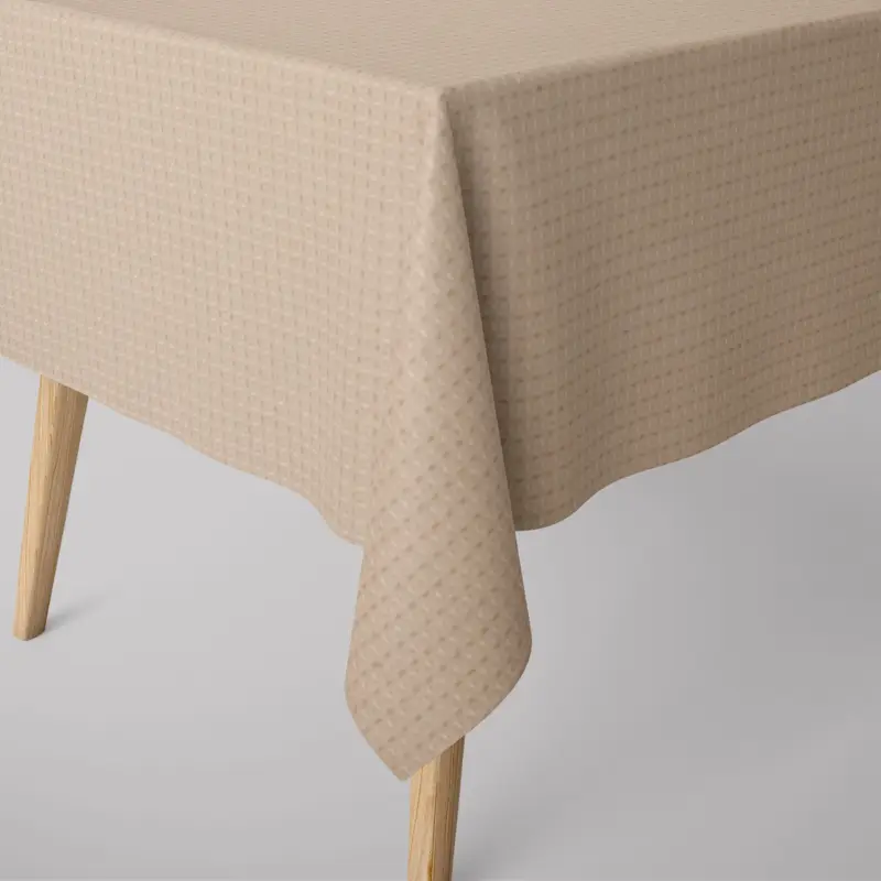 SCHÖNER LEBEN. Tischdecke Baumwollstoff Reliefstruktur natur verschiedene Größen Top-Seller