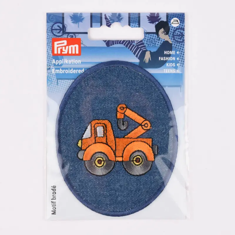 Top-Preis Prym Applikation Patch Jeans oval Kran aufbügelbar jeans orange 70x88mm