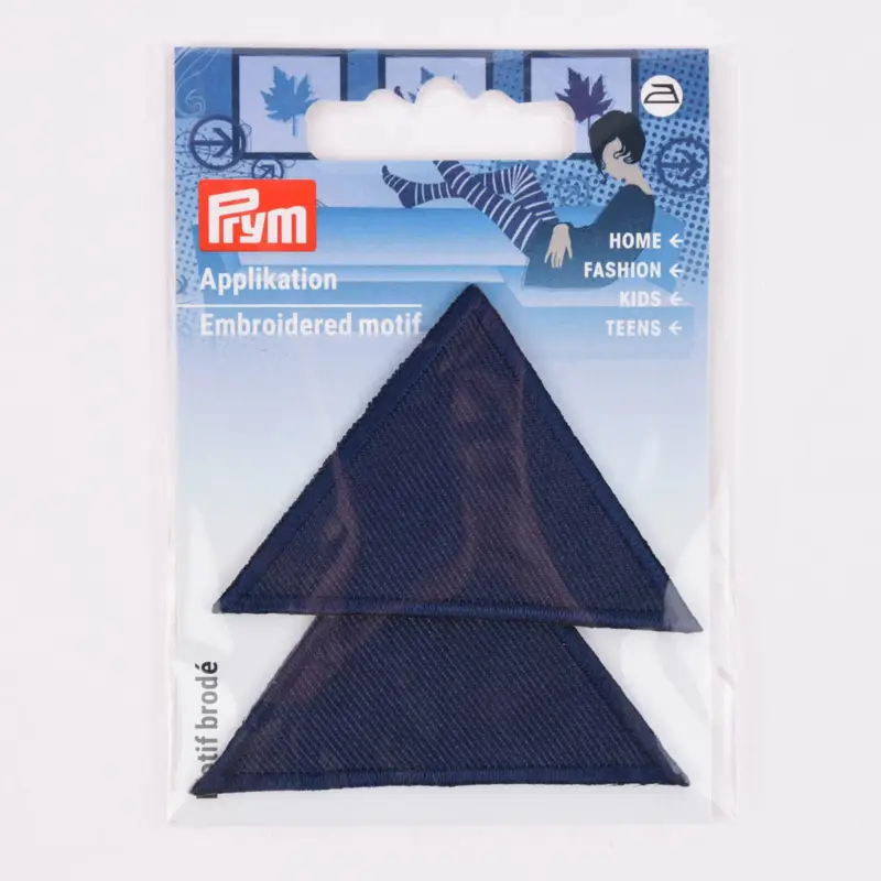 Prym Applikation Patch Dreiecke 2Stk aufbügelbar dunkelblau 60x40mm Sichere Zahlung