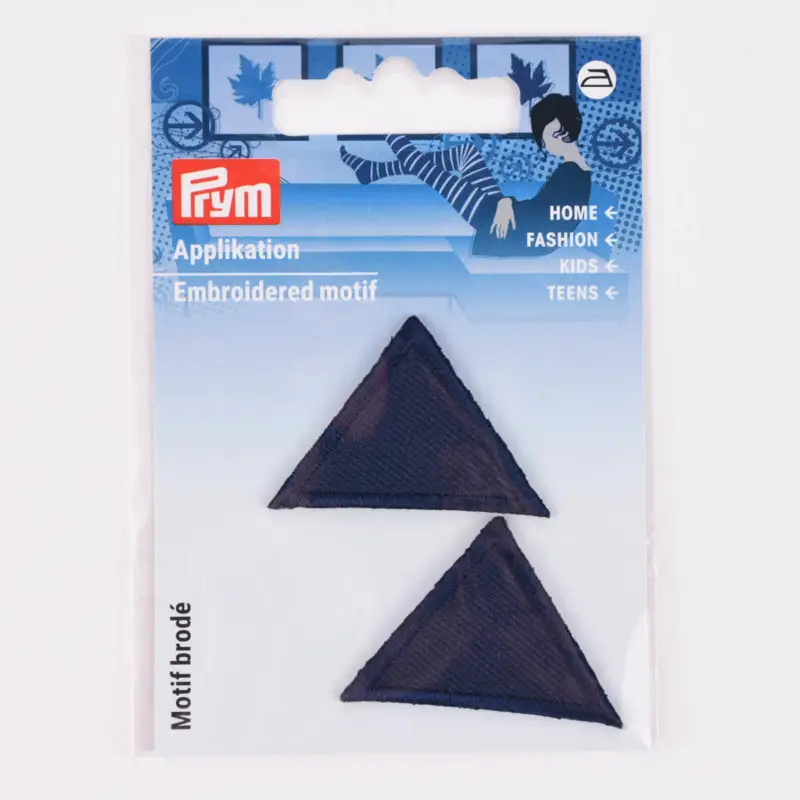 Letzte Chance Prym Applikation Patch Dreiecke 2Stlk aufbügelbar dunkelblau 25x35mm