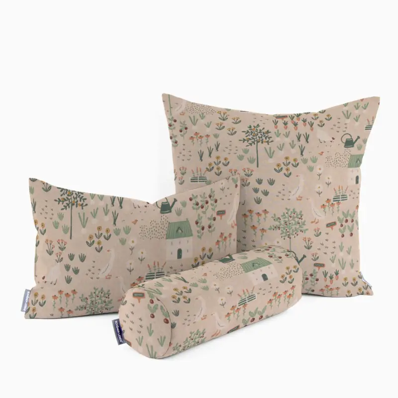 Preiswert SCHÖNER LEBEN. Kissenhülle Leinenlook Farmhouse Cozy View Bauernhof Garten natur weiß mint verschiedene Größen