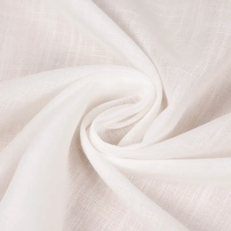 Gardinenstoff Leinenstruktur Soft halbtransparent wollweiß 145cm Breite Preisreduziert