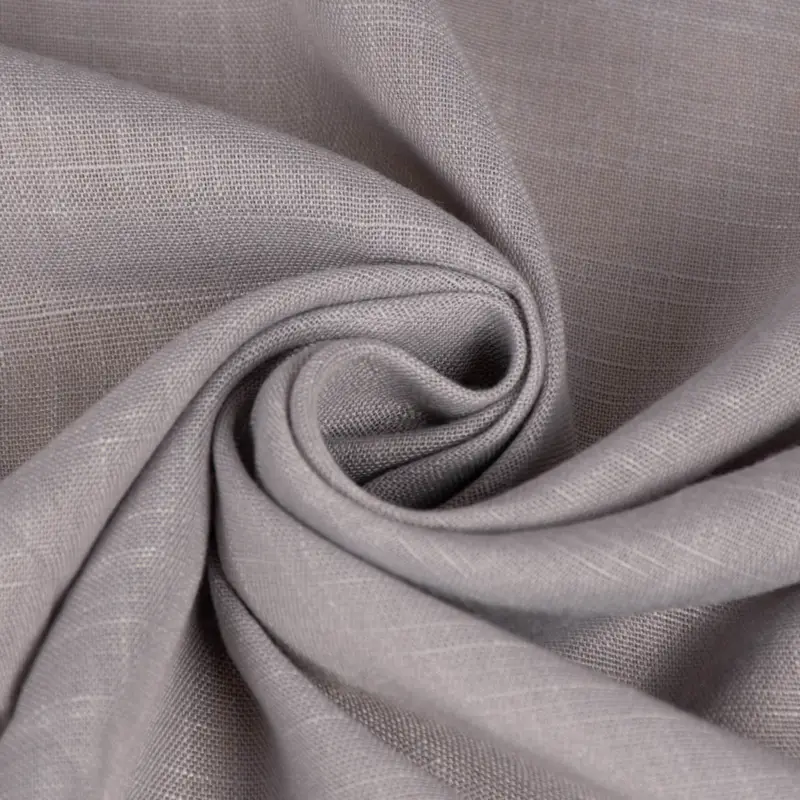 Markenprodukt Gardinenstoff Leinenstruktur Soft halbtransparent hellgrau 145cm Breite