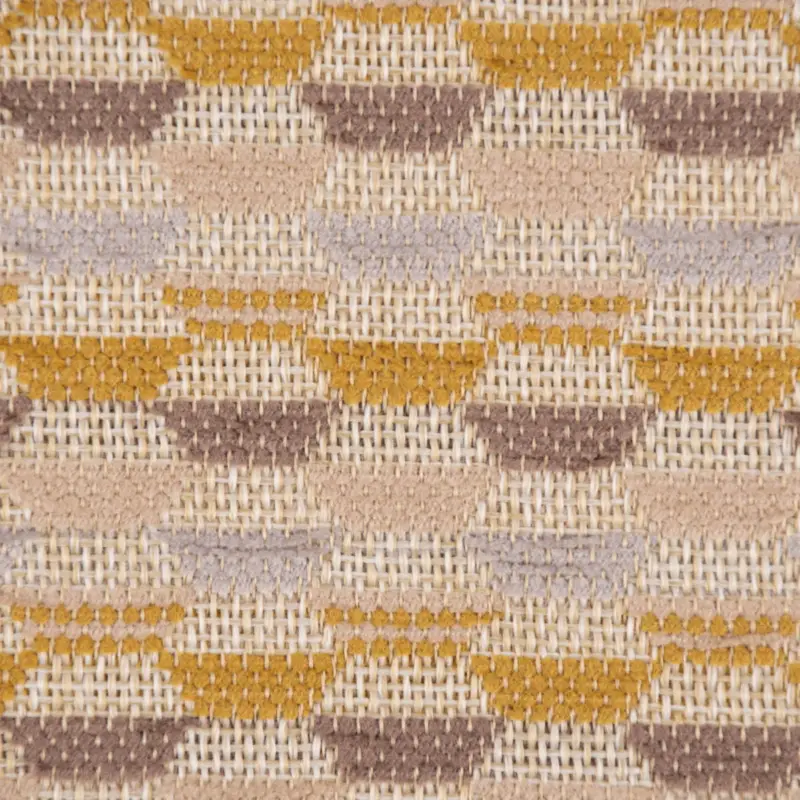 Expressversand Polsterstoff Dekostoff Jacquard Flachgewebe Mira Hexagon beige gelb 1,40m Breite