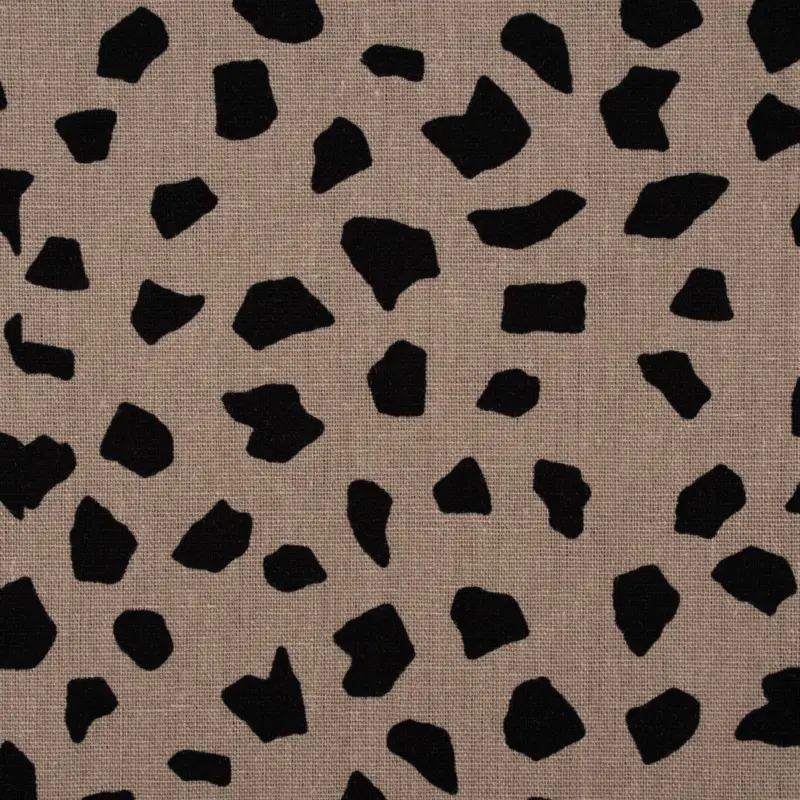 Leinenstoff mit Viskoseanteil Dots abstrakte Punkte taupe 1,35m Breite Highlight