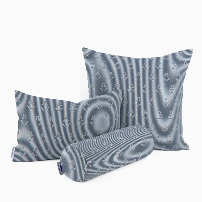 SCHÖNER LEBEN. Kissenhülle Iconic Anchor Stripe Anker Streifen blau weiß verschiedene Größen Preis Gesenkt