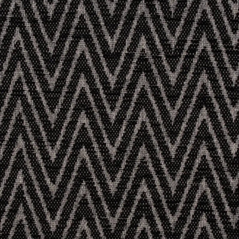 Neu Polsterstoff Dekostoff Jacquard Flachgewebe Mira Chevron schwarz hellgrau 1,40m Breite