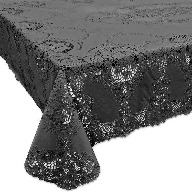 Outdoor Tischdecke Häkelspitze Amira dunkelgrau 152x228cm Billig