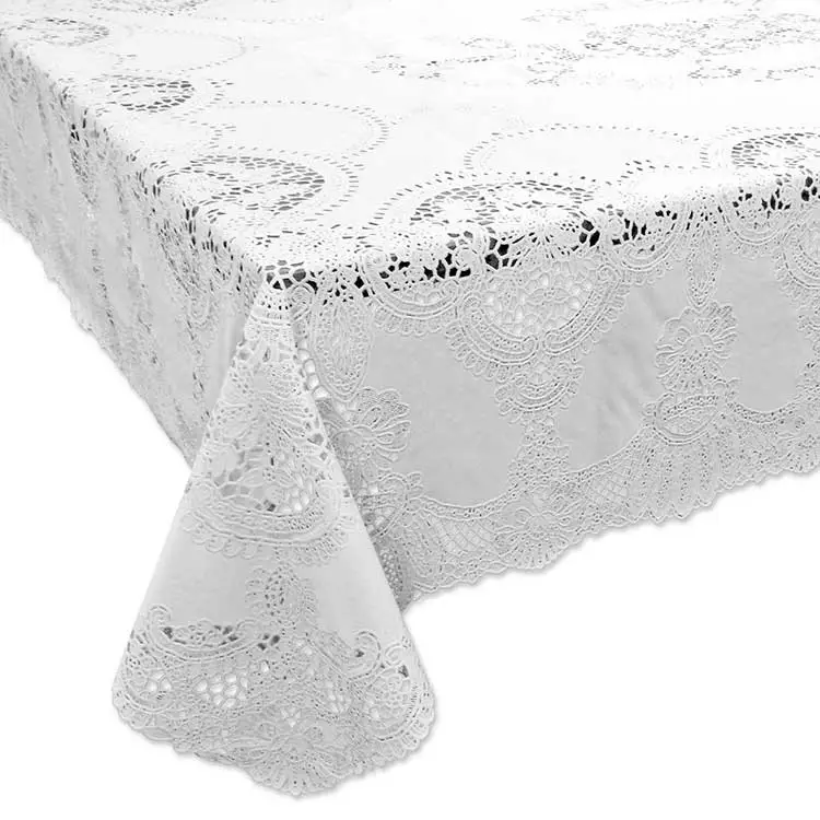 Outdoor Tischdecke Häkelspitze Amira weiß 152x228cm Abverkauf