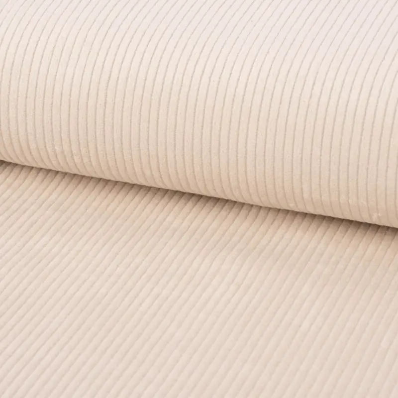 Cord Stoff aus Baumwolle Bekleidungsstoff Dekostoff 4,5W grob vorgewaschen einfarbig helles beige 1,4m Breite Beliebt