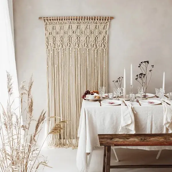 Schneller Versand Makramee Wandbehang beige natur 95x171cm