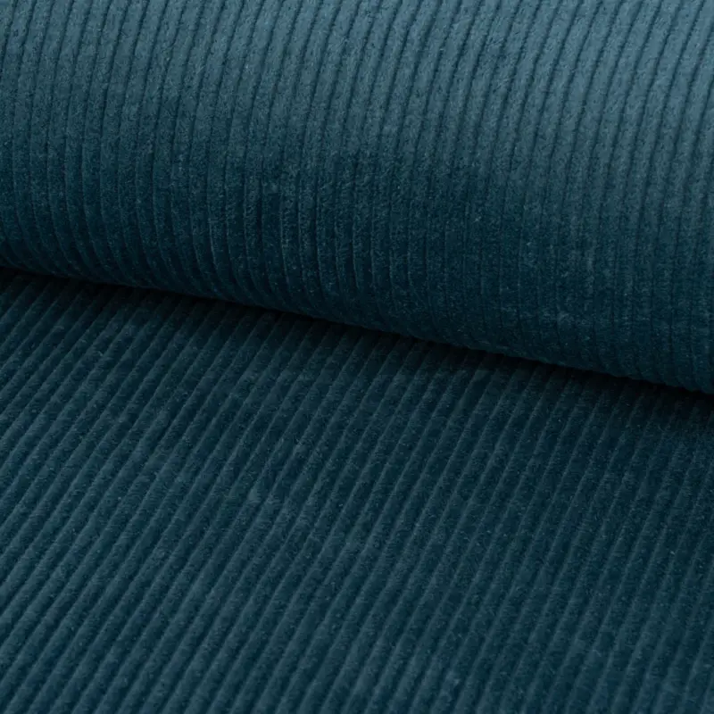 Cord Stoff aus Baumwolle Bekleidungsstoff Dekostoff 4,5W grob vorgewaschen einfarbig blau 1,4m Breite Sichere Zahlung