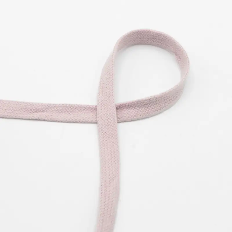 Flachkordel Baumwolle puder rosa Breite: 1,5cm Finale Aktion