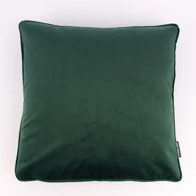 Heißes Angebot Samtkissen LeVelvet mit Kederumrandung und Federfüllung smaragdgrün 50x50cm von SCHÖNER LEBEN.