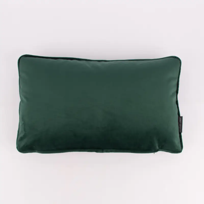 Samtkissen LeVelvet mit Kederumrandung und Federfüllung smaragdgrün 30x50cm von SCHÖNER LEBEN. Preis Gesenkt