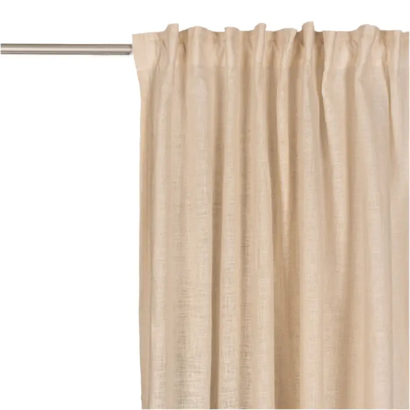 Bio Gardine Vorhangschal aus Bio Baumwolle und Leinen Leinenstruktur einfarbig creme 140x270cm Sichere Zahlung