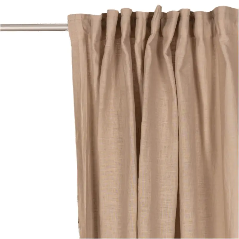 Online Kaufen Bio Gardine Vorhangschal aus Bio Baumwolle und Leinen Leinenstruktur einfarbig sand 140x270cm