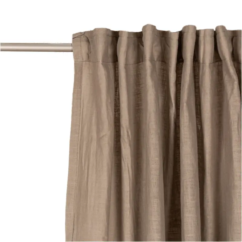Markenprodukt Bio Gardine Vorhangschal aus Bio Baumwolle und Leinen Leinenstruktur einfarbig taupe 140x270cm