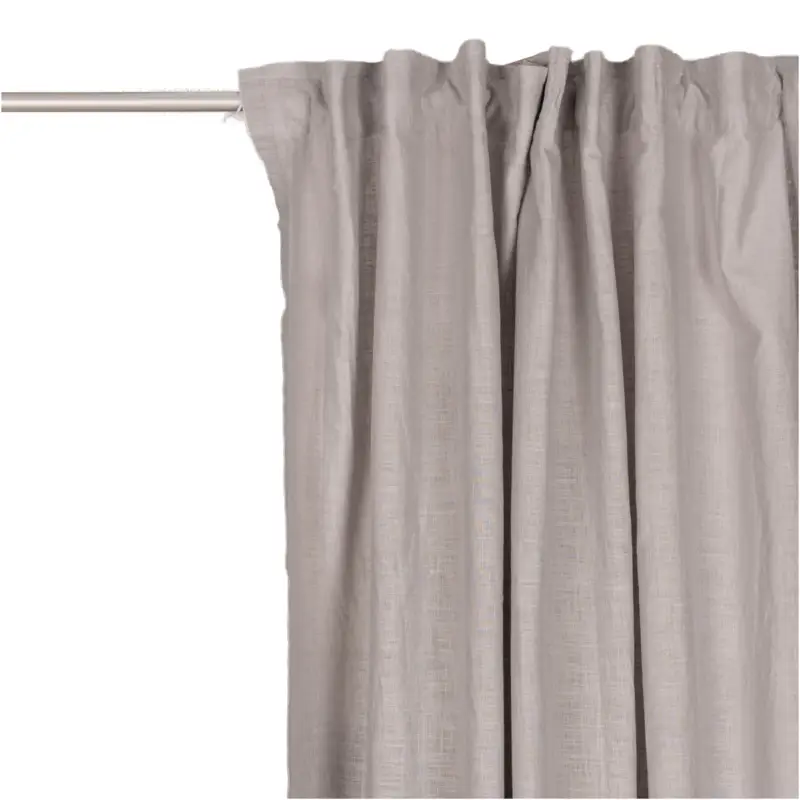 Zertifiziert Bio Gardine Vorhangschal aus Bio Baumwolle und Leinen Leinenstruktur einfarbig hellgrau 140x270cm