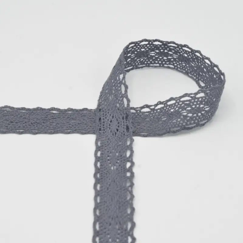 Baumwoll-Spitze Häkelspitze Meterware grau Breite: 25mm Markenware