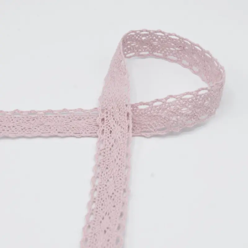 Baumwoll-Spitze Häkelspitze Meterware puder-rosa Breite: 25mm Sale