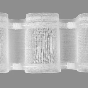 Echt Gerster Gardinenband Wellenband mit Steg Schlaufenband volltransparent mit Zugverhältnis 1:1,5 in 100mm breit