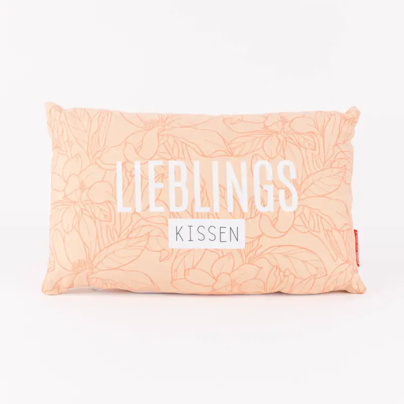 Online Kaufen La Vida Kuschelkissen Lieblingskissen Blüten orange weiß 25x40cm