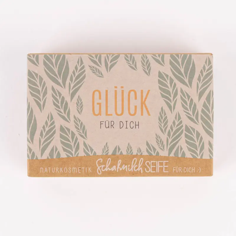 Markenprodukt La Vida Naturkosmetik Schafmilchseife Glück für dich Blätter weiß grün 100g