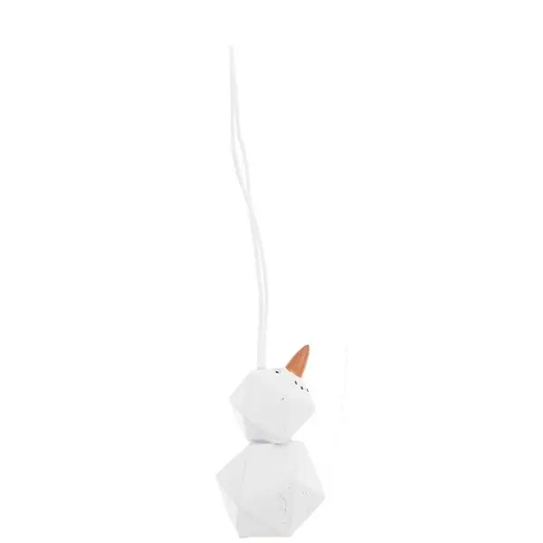 Rico Design Dekohänger Schneemann geometrisch Polyresin weiß orange 3x5cm Letzte Chance