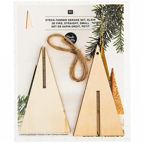 Sichere Zahlung Rico Design 3D Dekohänger Steck-Tannen Holz natur 3 Stück 9x5cm