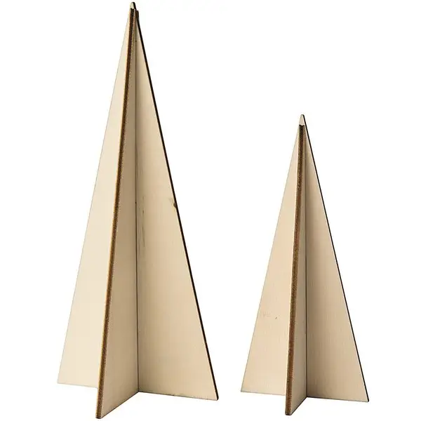 Rico Design 3D Deko Steck-Tannen zum Aufstellen oder Hängen Holz natur 2 Stück Direkt Vom Hersteller