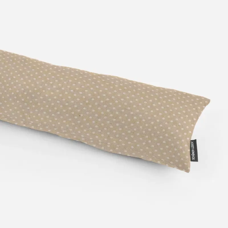 Versand Am Gleichen Tag Zugluftstopper Leinenlook Basic Dot Pünktchen natur weiß verschiedene Größen von SCHÖNER LEBEN.