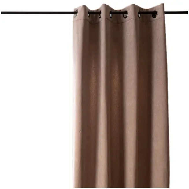 Meistverkauft 3-in-1 Thermovorhang Dim-Out Akustik mit Ösenaufhängung uni braun strukturiert 140x260cm