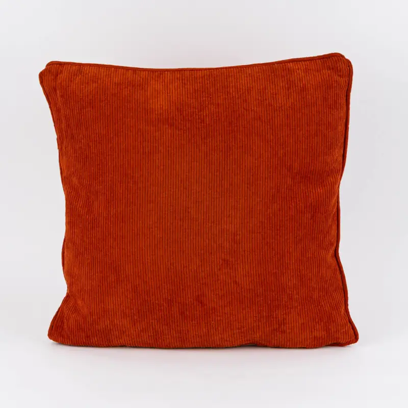 Deko Kissen aus Cord mit Kederumrandung einfarbig rost rot 45x45cm Jetzt Kaufen